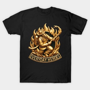 The Heroic Fireman: Ready to Tackle the Flames T-Shirt